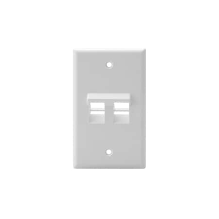 Leviton 2-Port Angled Wallplate Unload, 1-Gang Use W/Snap-In Modules 41081-2WP